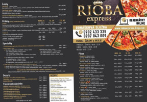 Pizzeria Rioba menu
