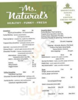 Ms. Natural's menu