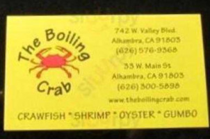 The Boiling Crab menu