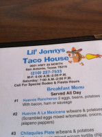 Lil' Jonnys Taco House menu