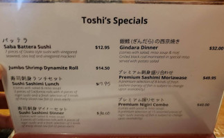 Toshi Japanese menu