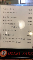 Toshi Japanese menu