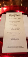 The Chef's Table menu