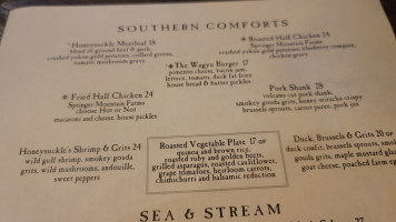 The Honeysuckle menu