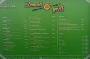 Domači Grill menu
