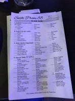 Sushi Prime 88 menu