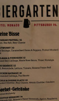 Biergarten At Monaco Pittsburgh menu