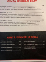 Ginza Ichibang menu