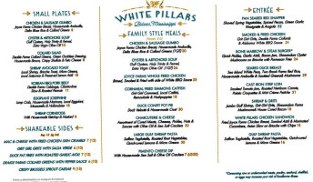 White Pillars And Lounge menu