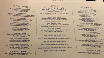 White Pillars And Lounge menu