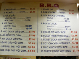 Big Wong Bbq menu