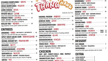 Thang Thang menu
