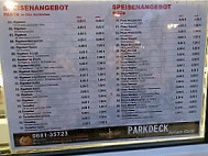 Arian Grill - Parkdeck menu