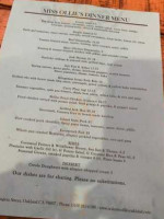 Miss Ollie's menu