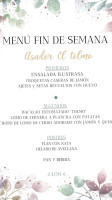 Asador El Tolmo menu