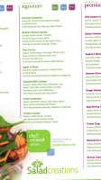 Salad Creations menu
