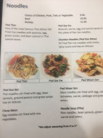 Chao Praya Thai Food menu