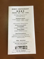 Mimi's menu