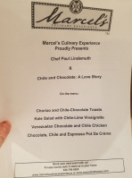 Marcel's Culinary Experience menu
