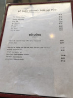 Pho Lê menu