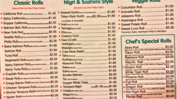 Akira Sushi menu