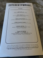 Butchertown Hall menu