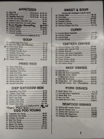 Golden City Restaurant menu