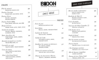 Bidon Taverne Culinaire menu