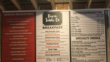 Farm Table menu