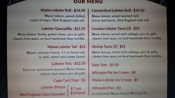 Cousins Maine Lobster West Hollywood menu