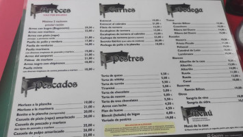 Bar Restaurante El Escanu menu