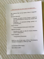 Mar De Las Calmas menu