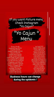 Yo Cajun menu