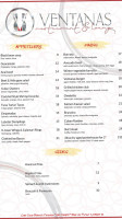 Ventanas And Lounge menu