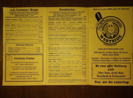 J.r. Crickets Mlk menu