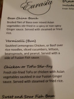 Eurasia menu