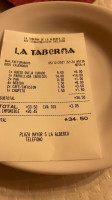 La Taberna menu