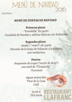 Llafranch menu