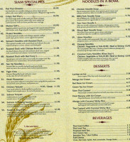 Siam Rice menu