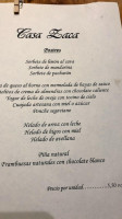 Casa Zaca menu