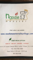 Noodle Monster menu