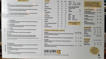 Olive Finch Eatery menu