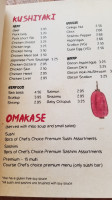 Osen Izakaya menu