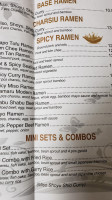 Rai Rai Ramen menu