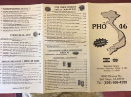 Pho 46 menu