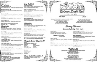 Holman Draft Hall menu