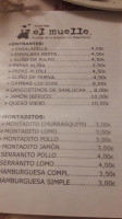 Asador El Muelle menu