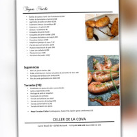 El Celler De La Cova menu