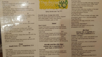 Thai Recipe menu