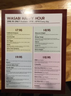 Wasabi Sushi And Roll menu